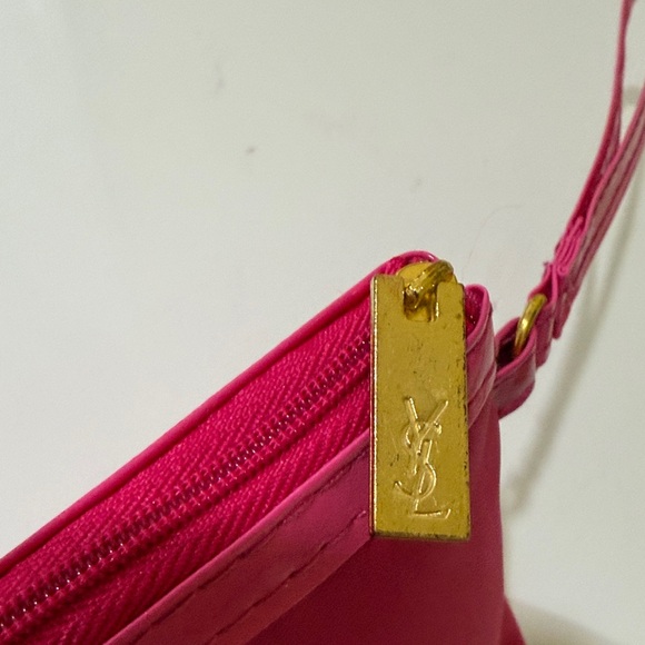 GWP Item | Yves Saint Laurent Nylon Fuchsia Wristlet Cosmetic Clutch Makeup bag - Picture 7 of 10